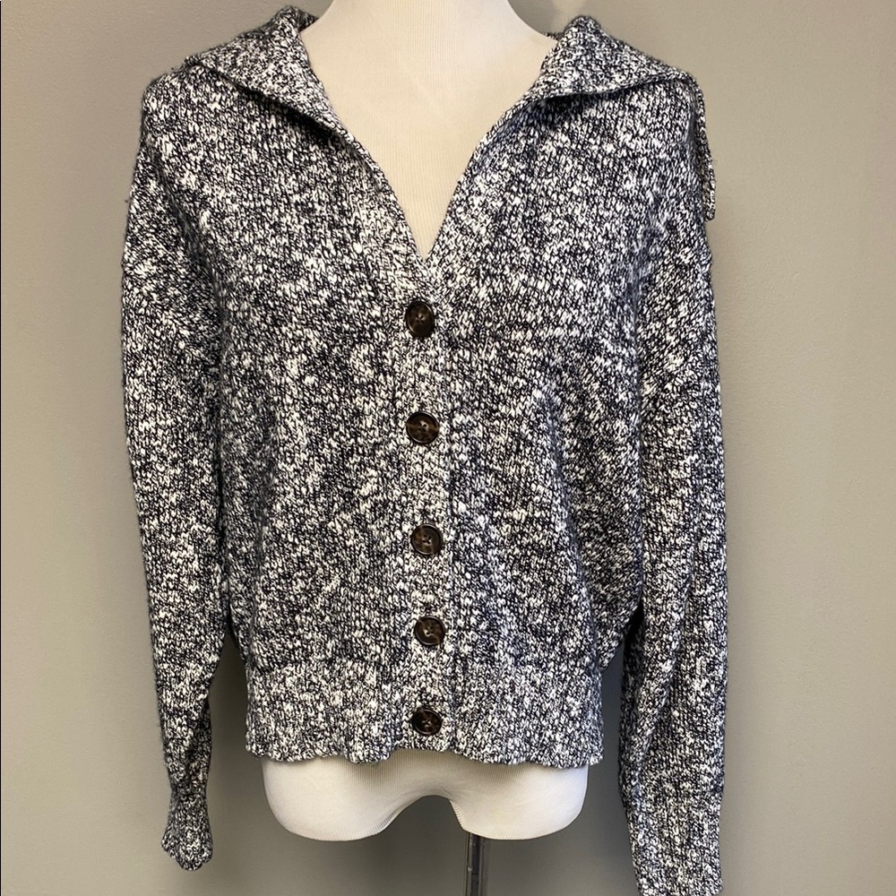 J. Crew Black and White Cardigan Sweater